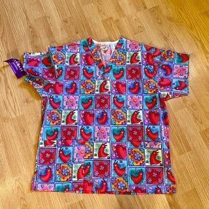 Scrub top.